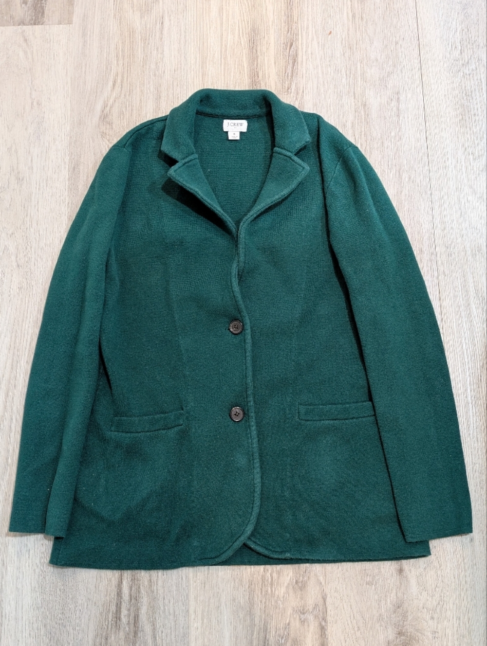 J.Crew Women’s Green Cotton Sweater Blazer Size Small Soft Knit Casual Jacket